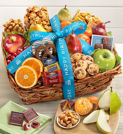 Happy Birthday Fruit & Sweets Basket