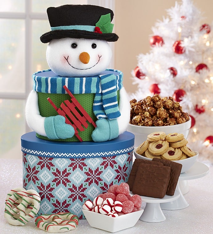 Snowman Sweets Gift Tower