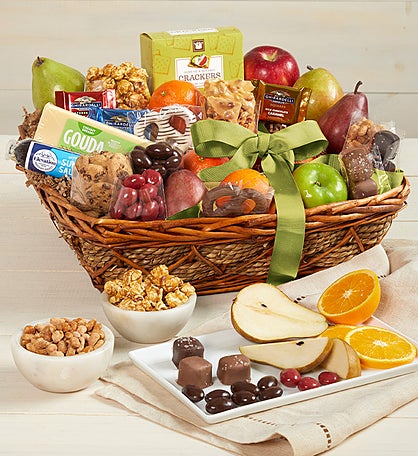 Distinctive Fruit & Sweets Gift Basket Deluxe