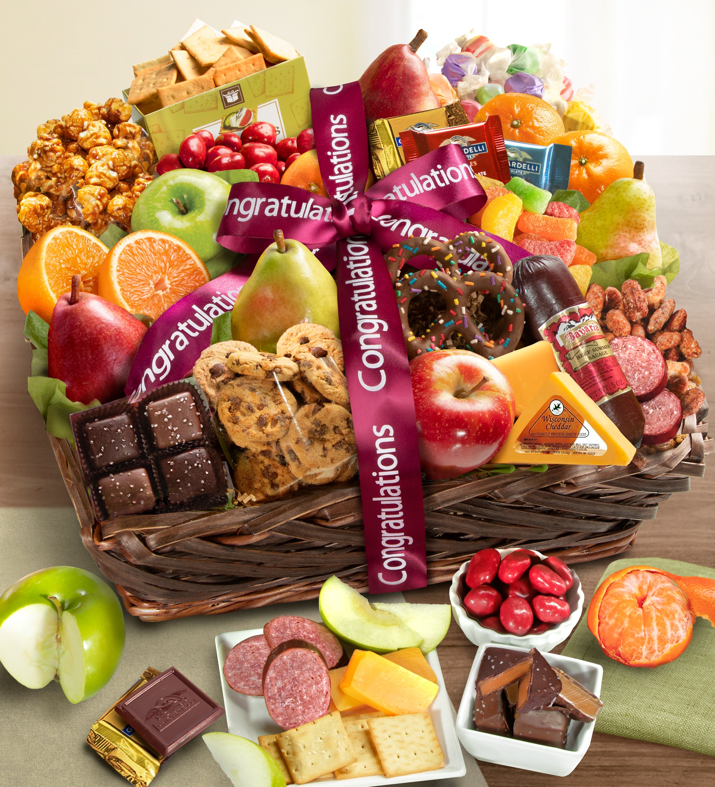 Congratulations Fruit & Sweets Gift Basket Deluxe