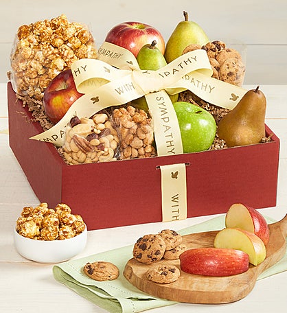 With Sincere Sympathy Fruit & Sweets Box