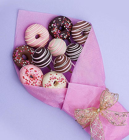 Sweet Chocolate Covered Donut & Cake Pop Bouquet