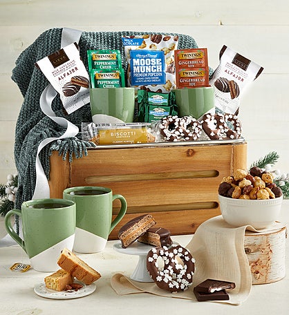 Winter Wooden Hearthside Basket
