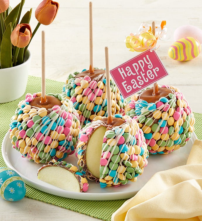 Happy Easter Caramel Apple with Candies