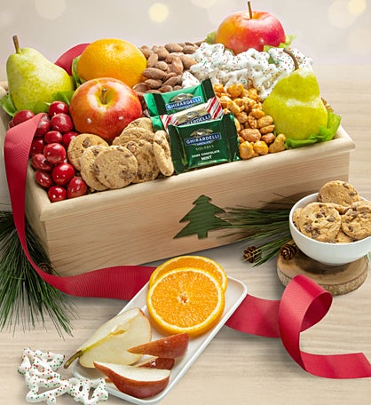 Holiday Tree Fruit & Sweets Crate