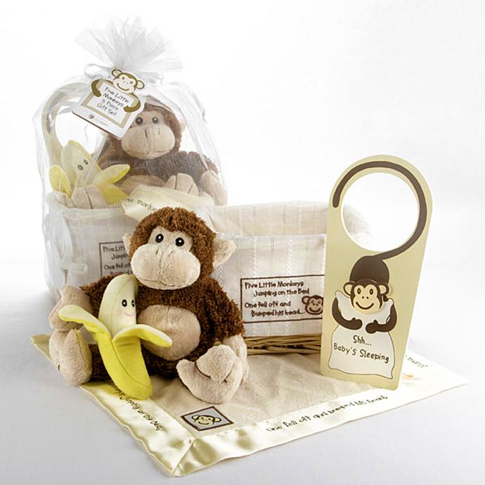 "Five Little Monkeys" 5 Piece Baby Gift Basket