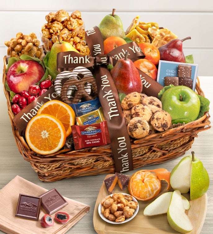 Thank You Fruit & Sweets Gift Basket