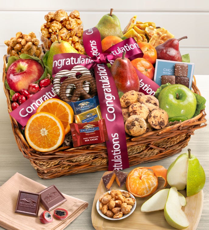 Congratulations Fruit & Sweets Gift Basket