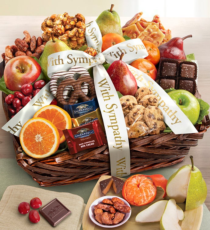 Sympathy Fruit & Sweets Gift Basket Sympathy Gifts