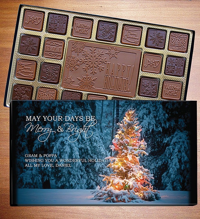 Happy Holidays Personalized Chocolate Box