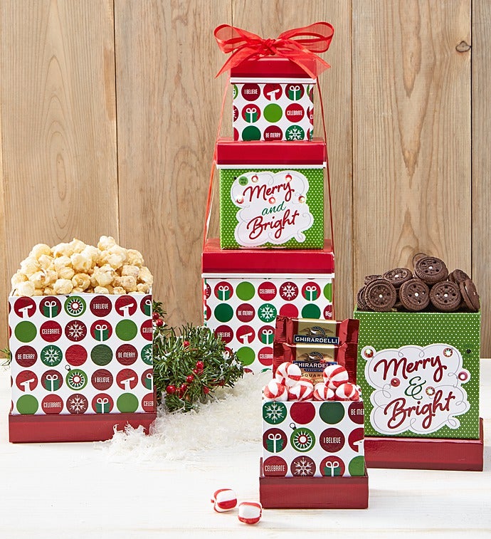 Merry & Bright Sweets Gift Tower