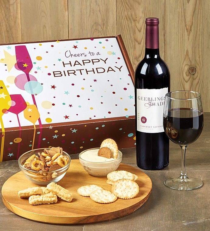 Happy Birthday! Red Wine and Gourmet Box