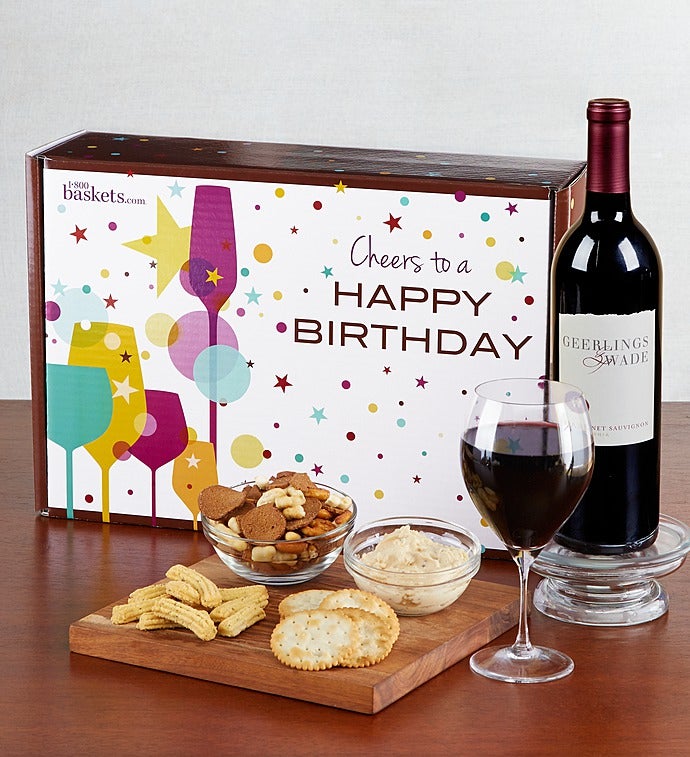 Happy Birthday! Red Wine and Gourmet Box