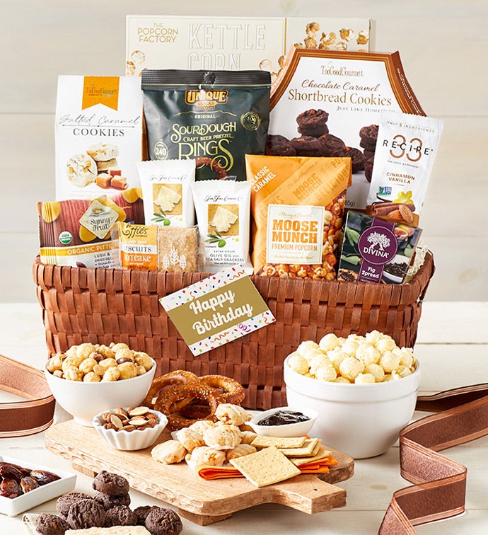 Amazon.com : Birthday Gift Tower Make A Wish by Happy Birthday Gift Basket  by Wine Country Gift Baskets : Grocery & Gourmet Food