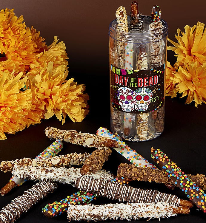 Day of the Dead Deluxe Dipped Pretzels in Jar