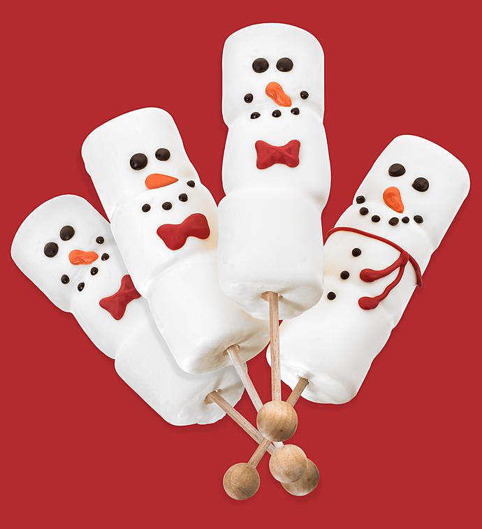 Jolly Snowmen Hand Dipped Marshmallow Pops