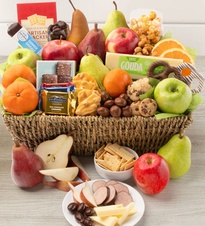 Congrats Fruit & Sweets Gift Basket Grande