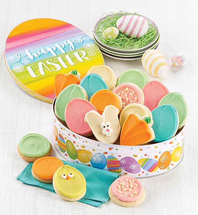 Cheryl's Easter Egg Gift Tin with Frosted Cut Outs