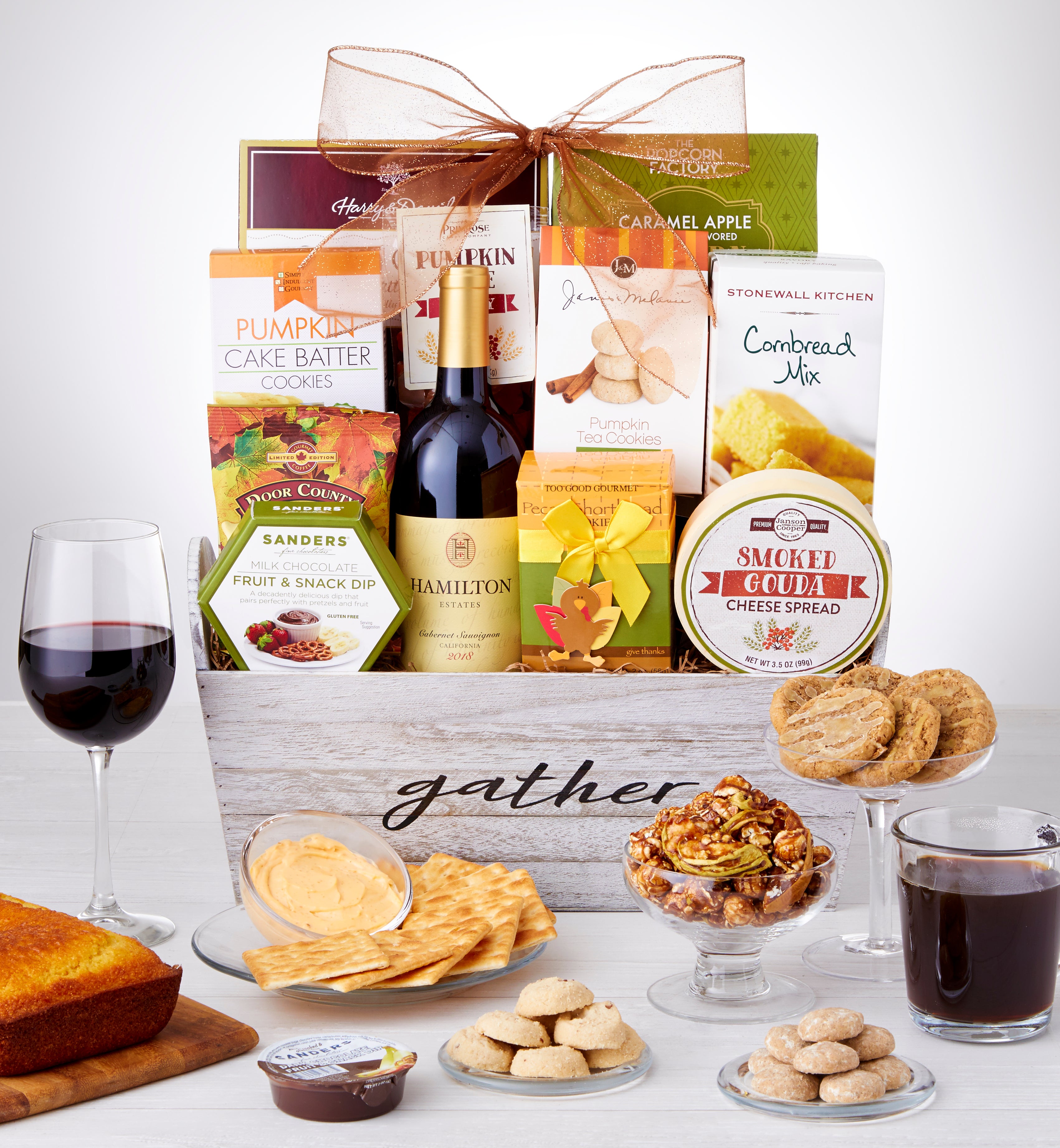 Autumn Feast Gift Basket with Wine