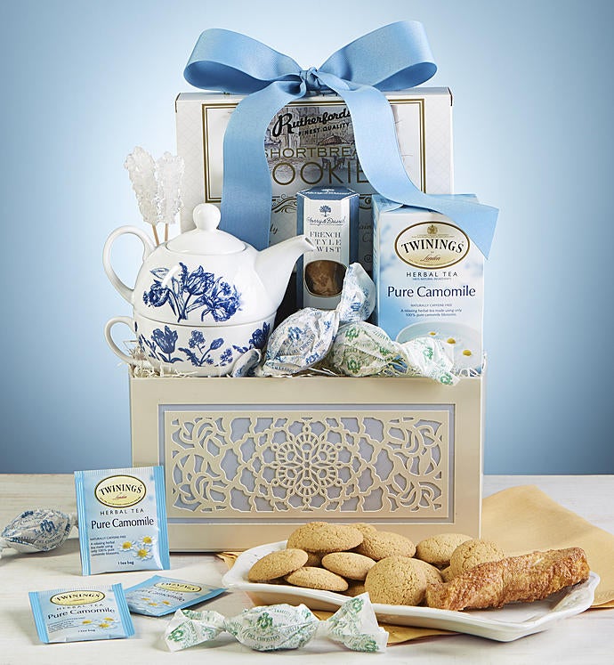 Teatime Gift Basket with Tea for One Teapot