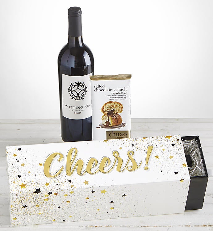 Cheers! Merlot Wine & Chocolate Celebration Box