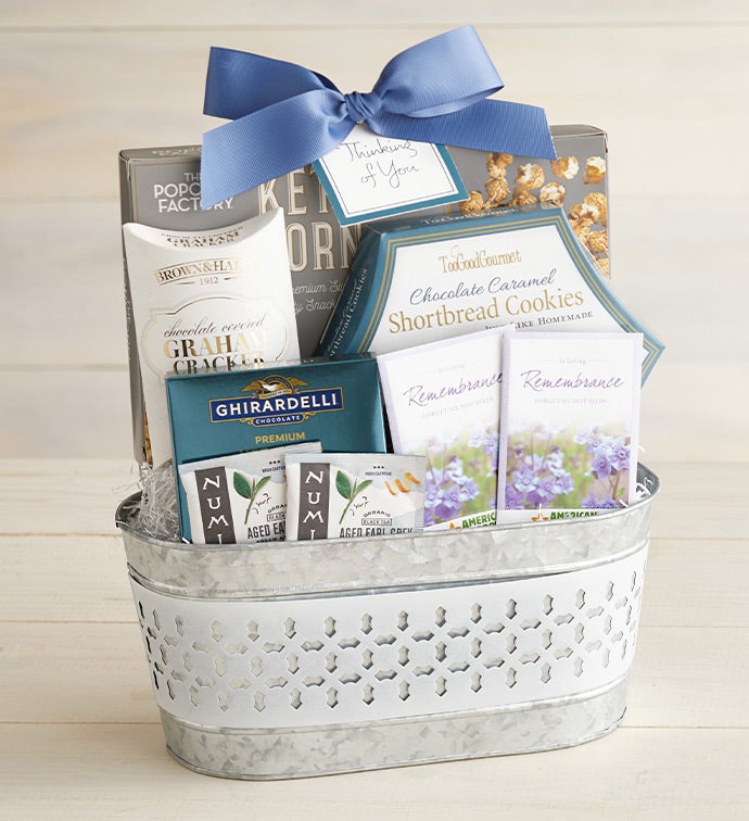 Peaceful Reflection Sympathy Basket with Flower Seeds