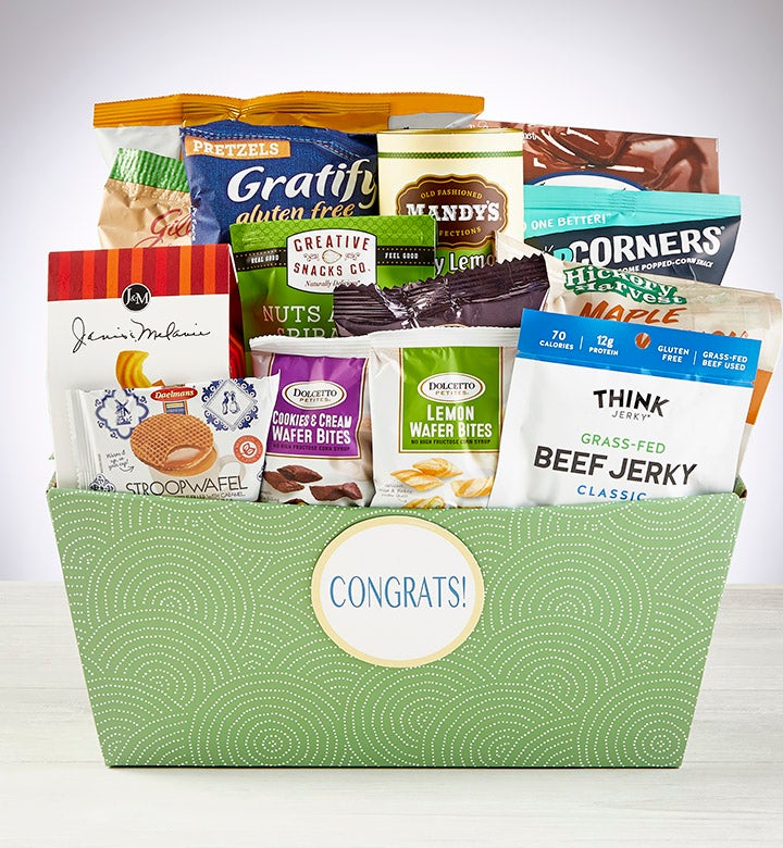 Congrats to You! Snacks & Sweets Gift Basket