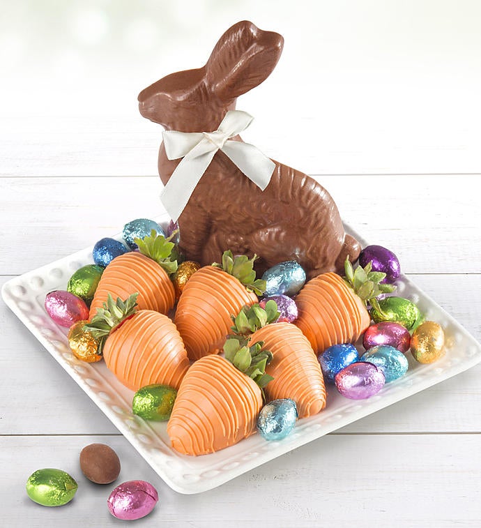 Easter Chocolate Bunny, Eggs and Berries