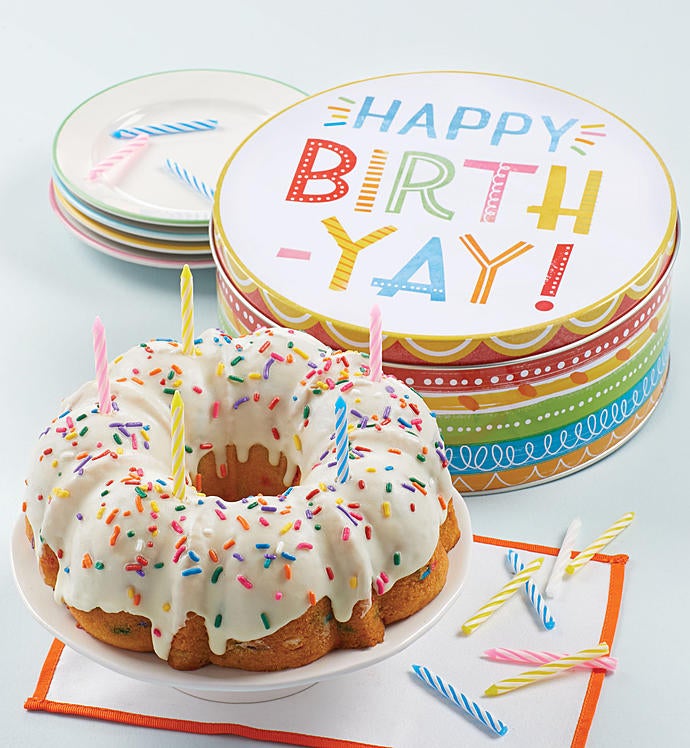 Cheryl's Musical Birthday Tin with Confetti Cake