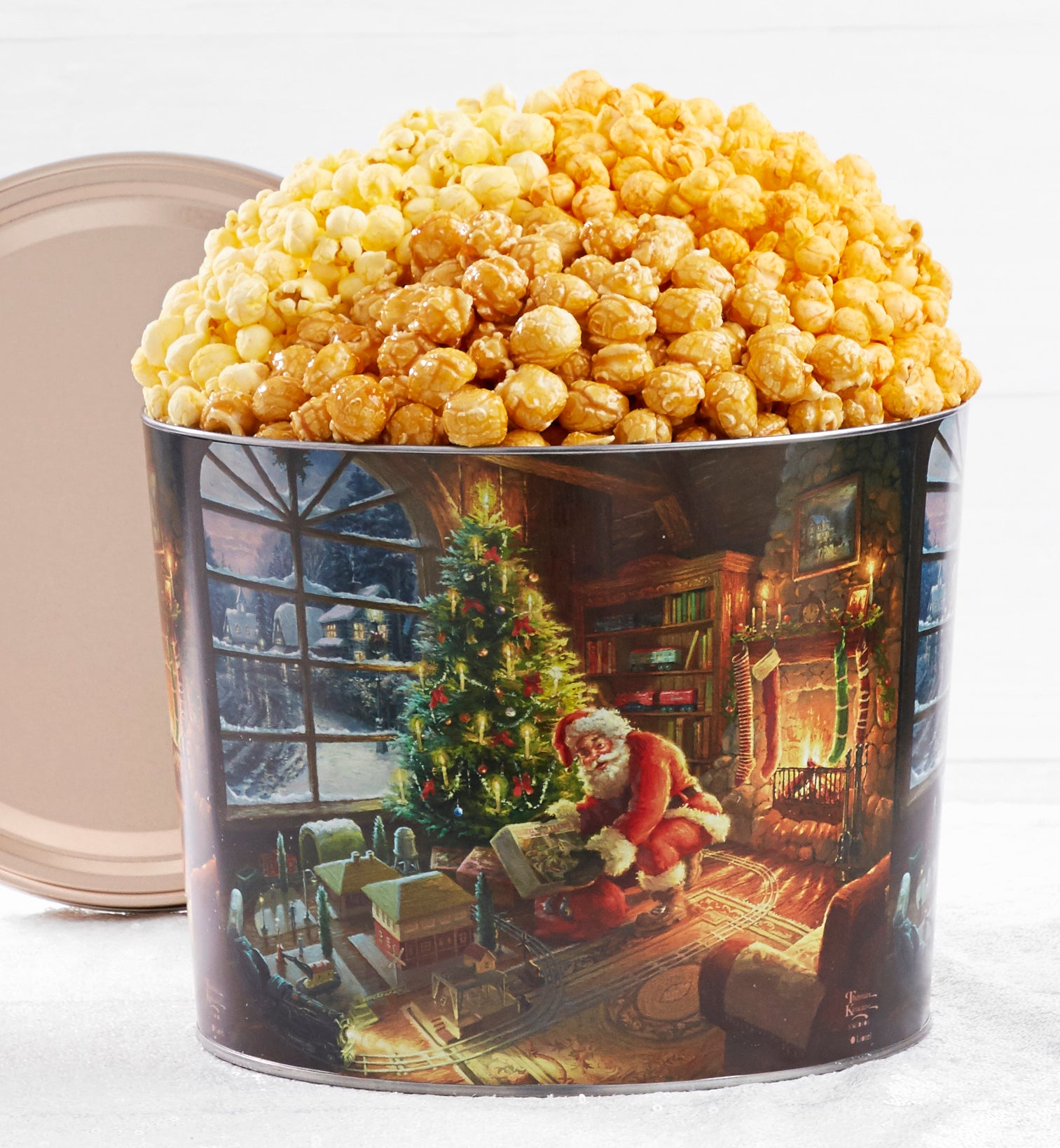 Popcorn Factory Thomas Kinkade® Santa 2G 3 Flavor Tin
