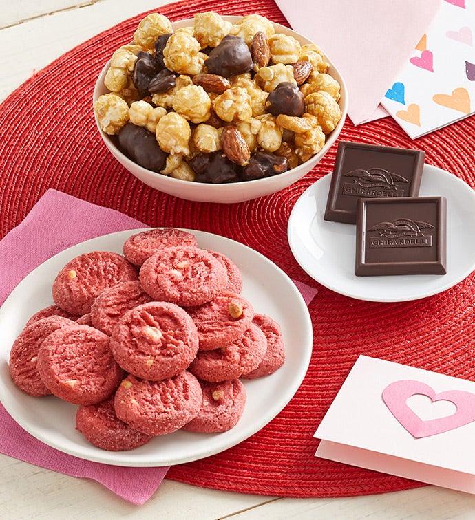 My Valentine Bear & Sweets Basket