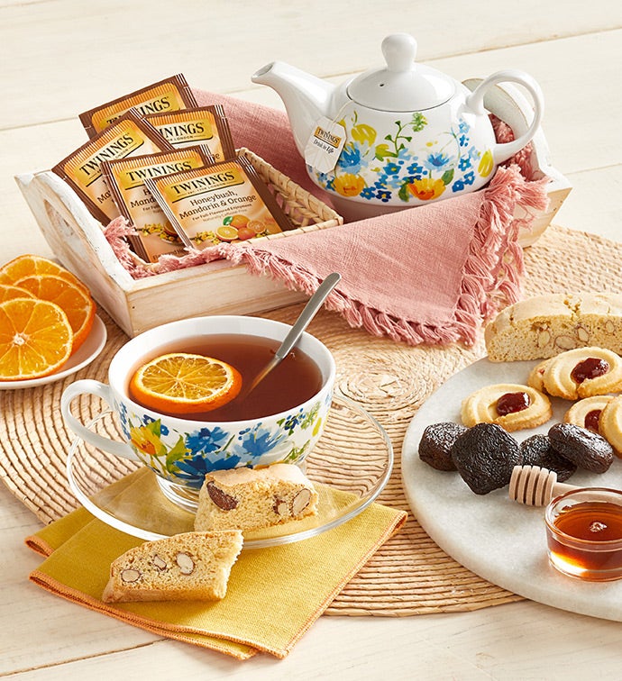 Teatime For One with Teapot Gift Basket