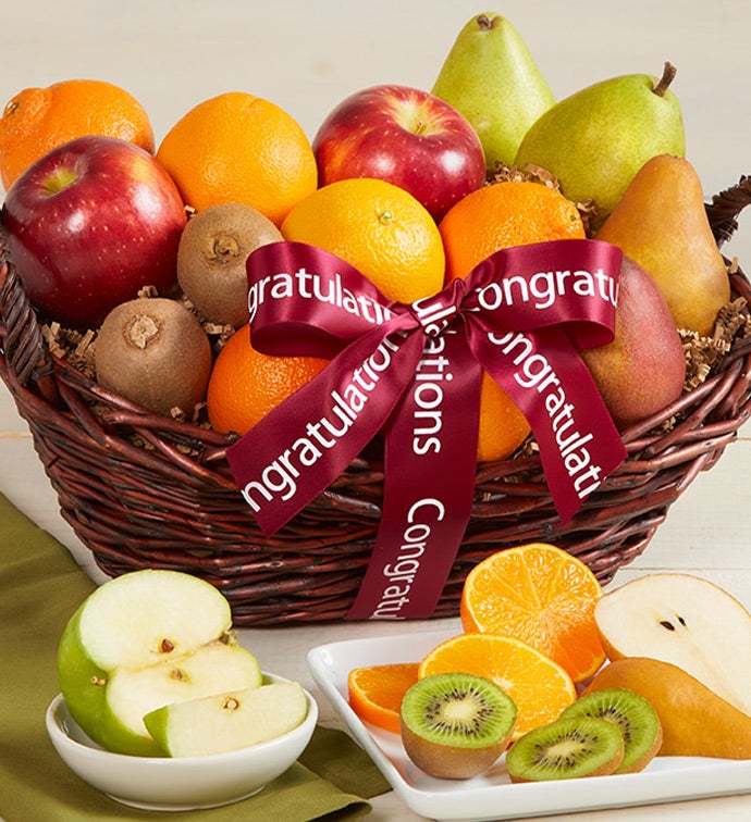 Congrats Orchard Fruit Gift Basket