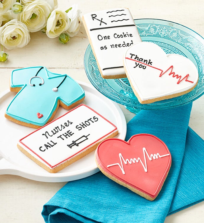 Thank You Nurses Artisan Iced Cookies - Set of 5