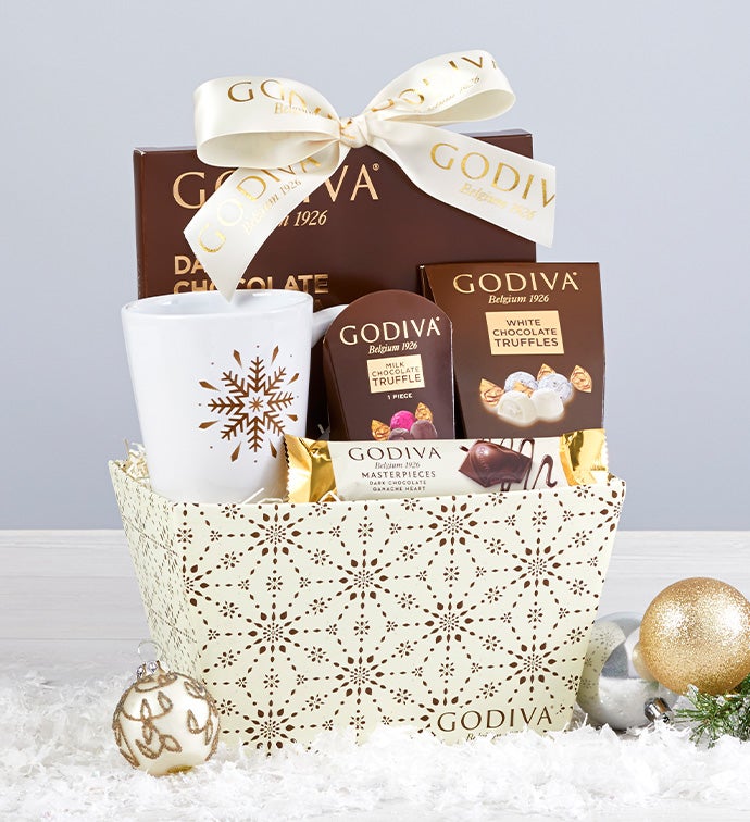 Godiva Glistening Gift Basket Ivory