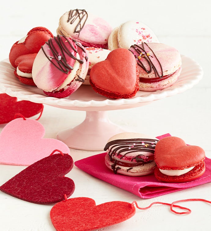 Heart Shaped and Hand Decorated 10 pc Macaron Asst