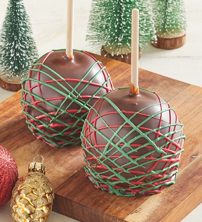 Deck the Halls Holiday Caramel Apples 