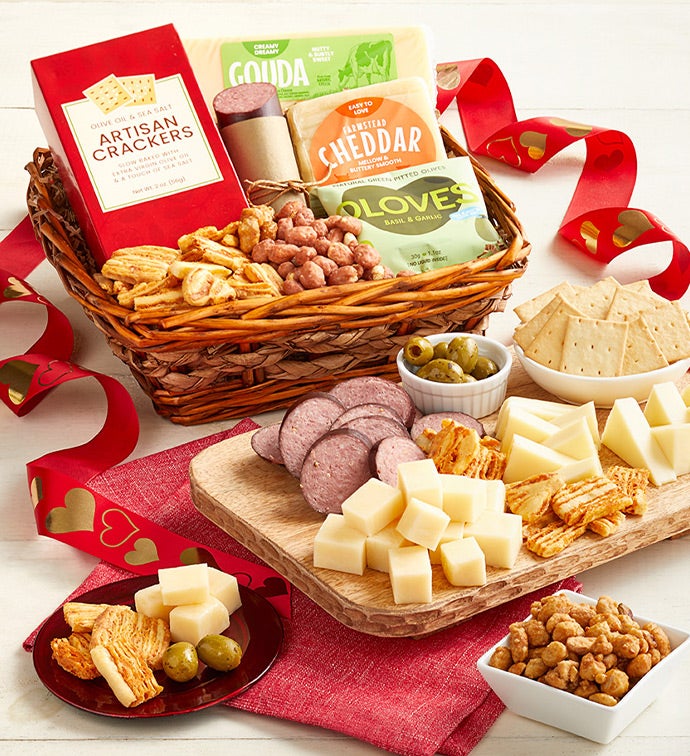 Valentine's Grand Gourmet Meat & Cheese Basket