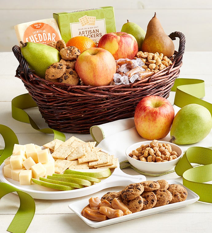 Harvest Gathering® Gourmet Fruit & Cheese Basket