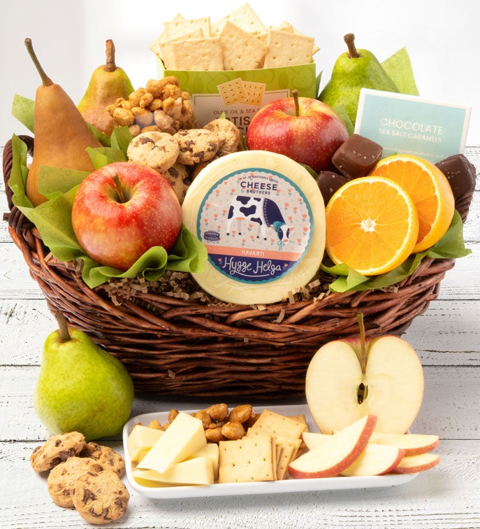 Harvest Gathering® Gourmet Fruit & Cheese Basket